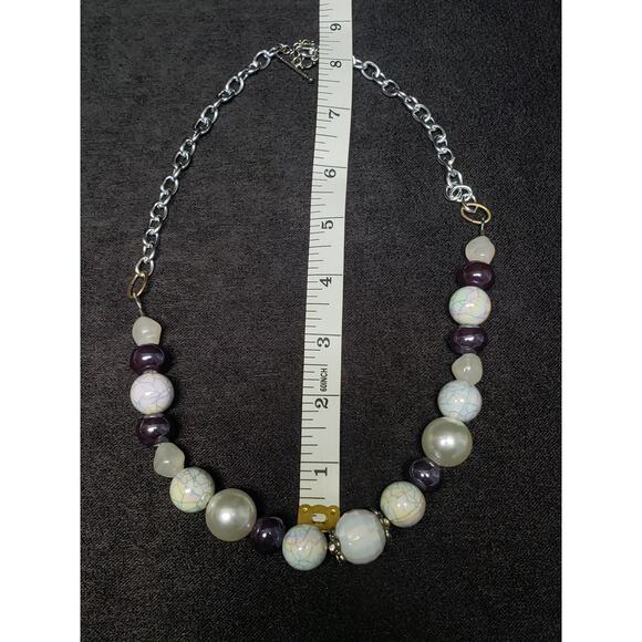 Beaded Multi Color & Size Adjustable Necklace w. Matching Earrings - Picture 6 of 7